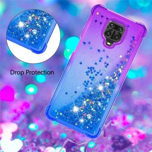 Gradient Glitter Liquid Quicksand Soft Phone Case For Xiaomi Redmi 9T 7A Note 10 Pro Max 10S 9S 8 Pro Mi Poco X3 NFC M3 10T Lite