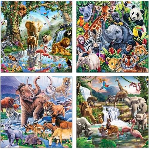 5D DIY Diamond Painting Animals Elephant Cross Stitch Kit Full Drill Square Embroidery Art Picture of Rhinestones New Arrival