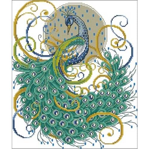 TOP Beautiful peacock animals Counted Cross Stitch 11CT 14CT 18CT DIY Chinese Cross Stitch Kits Embroidery Needlework Sets