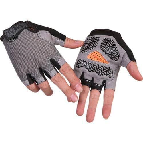 1Pair Anti-slip Anti-sweat Silicone Cycling Gloves Men Women Half Finger Gloves Breathable Anti-shock Sports Bike Bicycle Gloves