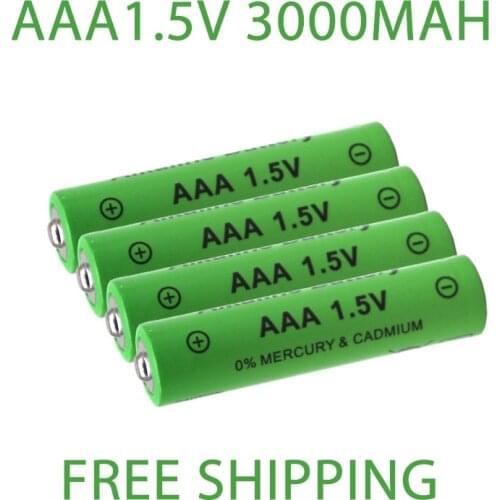New 1.5V AAA battery 3000mAh Rechargeable battery NI-MH 1.5 V AAA battery for Clocks mice computers toys so on + free shipping