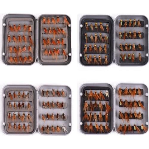Fly Fishing Flies Fly Hooks Dry Wet Flies Nymphs Streamers for Trout Salmon Grayling Fishing with Waterproof Fly Box