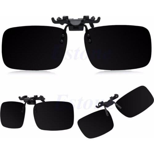 Driving Glasses Polarized Day Night Vision Clip-on Flip-up Lens Sunglasses 87HE
