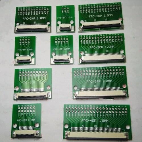 1.0mm Connector one-side weldin FFC/FPC 20P Connector Adapter Plate Flat Cable Socket Adaptor Connector for PCB Board TFT LCD