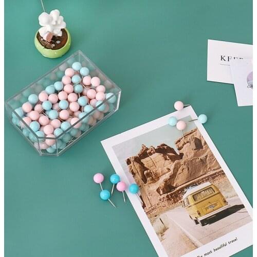 TUTU 150pcs/set Plastic Transparent Push Pins Thumb Thumbtack Board Pins Drawing Photo Wall Studs Office School Supplies H0492