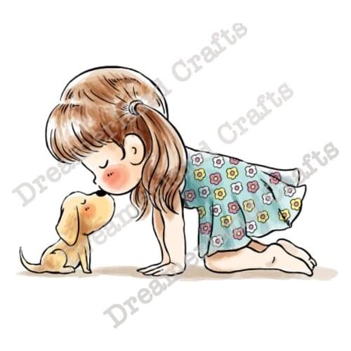 10x10 Girl pro puppy Transparent Clear Silicone Stamp Seal for DIY scrapbooking photo album Decorative clear stamp