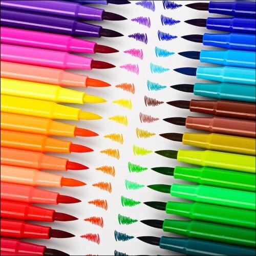 12/24/36/48 Colors Soft Head Water Color Pens Kids Students Safe Drawing Pen Washable Painting Supplies Art Class Deli 70680