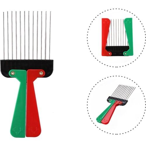Foldable Metal Wide Teeth Salon Comb Afro Detangle Comb Hair Styling Tools Folding Portable Metal Hair Brush Comb