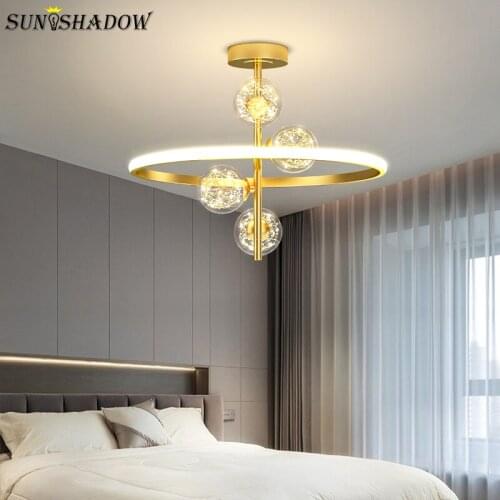 Modern Led Chandelier Home Decoration Chandelier Lighting for Living room Dining room Kitchen Bedroom Light Fixtures Black Gold