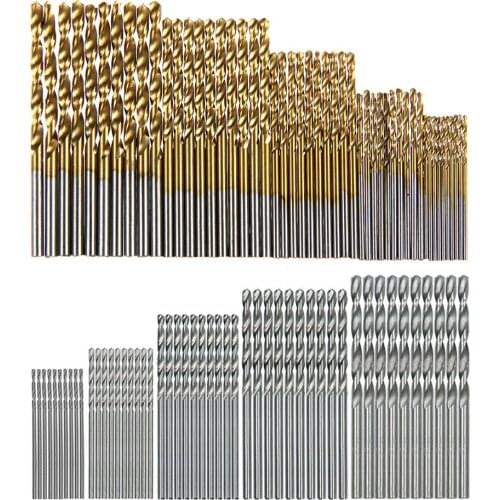 100pcs 1.0-3.0mm Straight Shank HSS Twist Drills Woodworking Drill Bits Set Suitable for Electric Drills Wood Aluminum Plastic