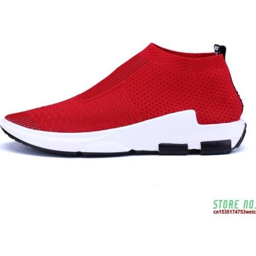 Running Shoes for Men Women Breathable Knit Sport Shoes Light Black Red High Top Socks Sneakers Man Jogging Trainers Footwear