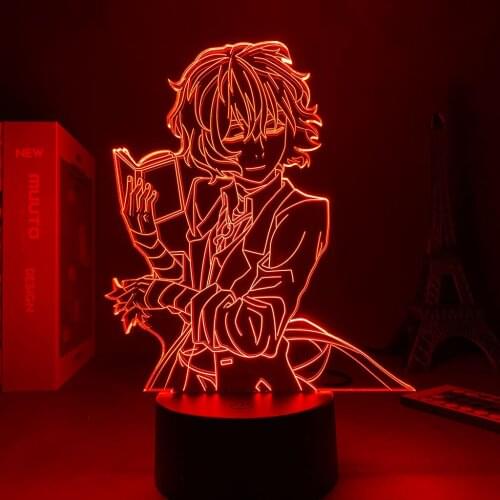 LED anime character avatar Stray dog Jaeji Touch sensor night light Bedroom light Children’s sleep light Birthday gift decoratio