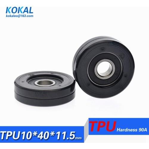 [TPU1040-11] 1PCS/lot 6000RS 6000 TPU soft rubber roller wheel Pipelined equipment fitting bearing 10X40X11.5mm 1040TPU