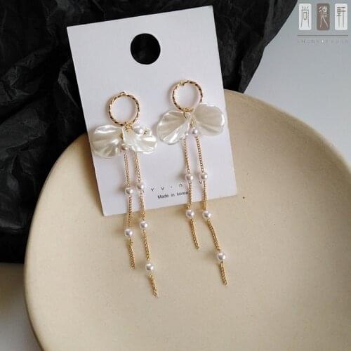 Drop Earrings for Women Shell Geometry Pearl Resin Women Earrings Fashion Jewelry Wholesale