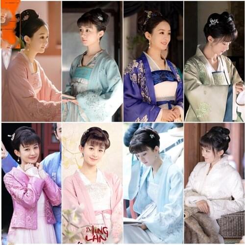 11 Designs Zhao LiYing Ancient Chinese Male Female Embroidery Costume Hanfu for TV Play The Story of MingLan Photography Costume