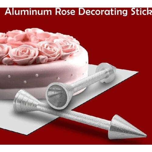 Pastry Sticks Roses Flower Holder Decoration Baking Cone Cream Tools Piping Cake Aluminium Alloy Rod 1PC
