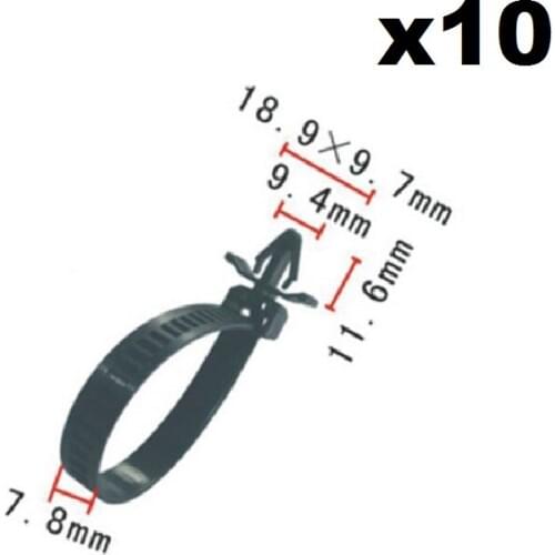 10x Push Mount Wire Ties Releasable Nylon Cable Strap For Honda / Nylon Retainer Clip