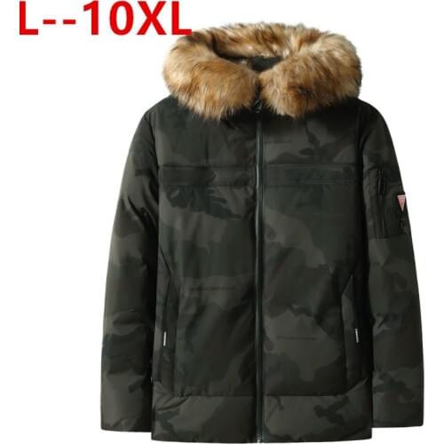 10XL 8XL 6XL Men Winter New Vintage Casual Fur Collar Hooded Parkas Jacket Men Style Outdoor Thick Warm Outwear Zipper Parkas