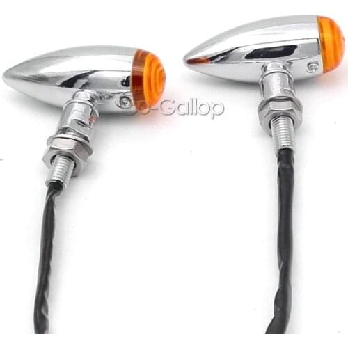 2 pcs Chrome Motorcycle Bullet Turn Signals For Honda VT Shadow Spirit 750 1100 VTX1300/Yamaha V-Star XVS 1100/Kawasaki VN