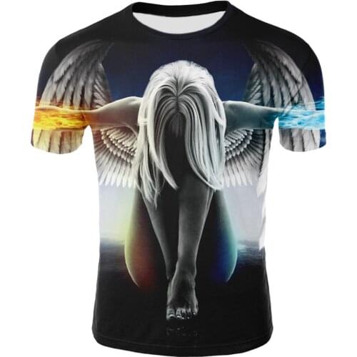 2020 men t shirt Spirit Anime Water 3d Angel print T Shirt Unisex-Adult Hipster 3D T Shirts Street Hip Hop t-shirt Tops Tees