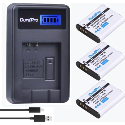 3pc Li-90B Li 90B Li-92B Camera Li-ion Battery + LCD Charger for Olympus XZ-2 SH-50 SH-1 SP-100 Tough TG-1 TG-2 TG-3 TG-4 Camera