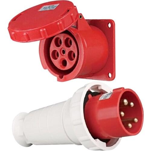 63A IP67 Germany 5Pin Industrial Aviation Plug and Socket AC 220-250V Electrical Connector Power Connecting Male Female