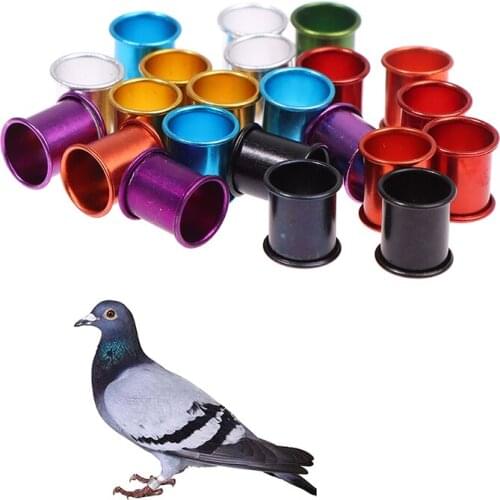 Colorful 100pcs Pigeon Foot Ring Inner diameter 8mm Length 10mm Aluminum Foot tag ring