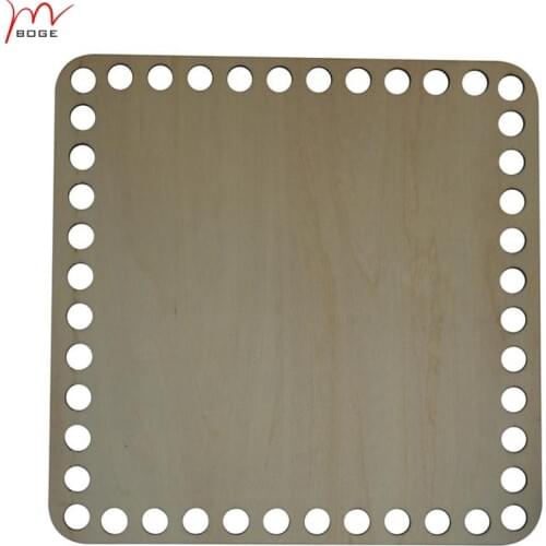 2pieces 20 cm square shape diy handmade wooden crosses Wooden Basket Bottoms for Crochet