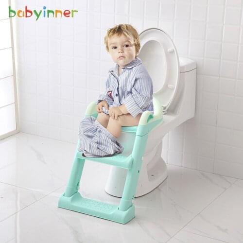 Babys Toilet Foldable Ladder Little Toilet Ring Comfortable Cushion Ring Adjustable Anti-slip Design