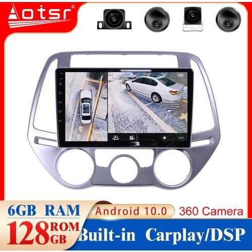 For Hyundai I20 2008-2014 GPS Radio Navigation Player PX6 6+128G Rom Android10. 0 Car DVD Stereo Multimedia Recorder Head Unit