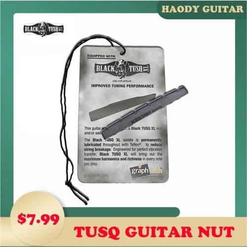 TUSQ Guitar Nut Flat Nut 42mm Black Graph Tech 5042-00 Slotted Flat Bottom Accessories Parts for Strat Guitar