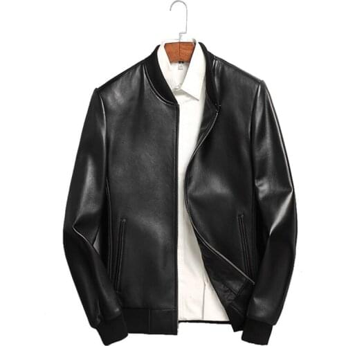 Genine Leather Jacket Men Sheepskin Leather Jackets Spring Autumn Plus Size Outwear Jaqueta De Couro 71I6086 MF135