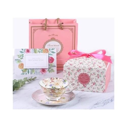 Bone China Coffee Cup And Saucer Gift Box Packaging Wedding Anniversary Company Event Teacup Home Drinkware