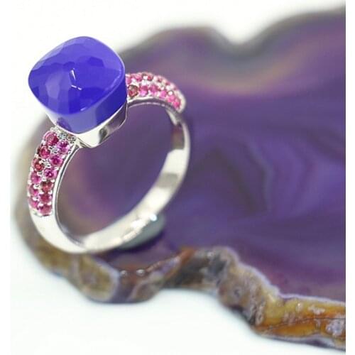 2021 Fashion Candy Style Ring Of 5 Colours Choose Crystal With Red Zircon Gold Plated Rings For Friends Best Festival Gift