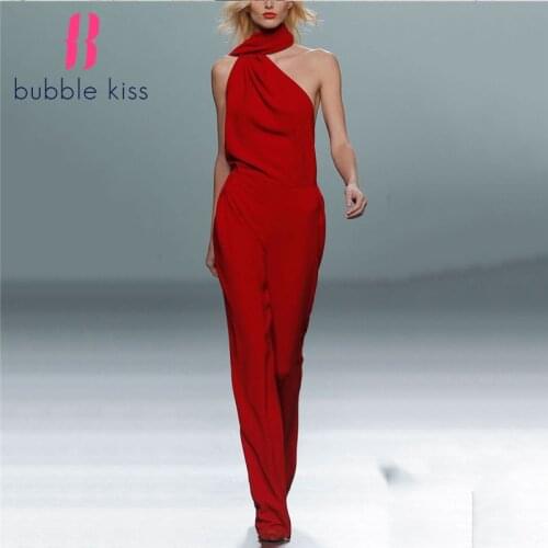 Fashion Jumpsuits One Shoulder Rompers Slim Fit Sleeveless High-Waist Backless Jumpsuit Overalls Womens Overalls Playsuits
