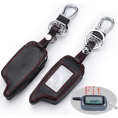 A9 LCD Remote Controller Leather Case Car Key shell For Two Way Car Alarm Starline A4 A6 A9 A8 Key Case Cover Holder