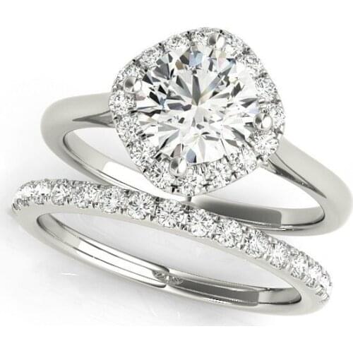 LESF Trendy 925 Sterling Silver Rings Sets Wedding Bands Women Fashion Jewelry For Engagement Girls