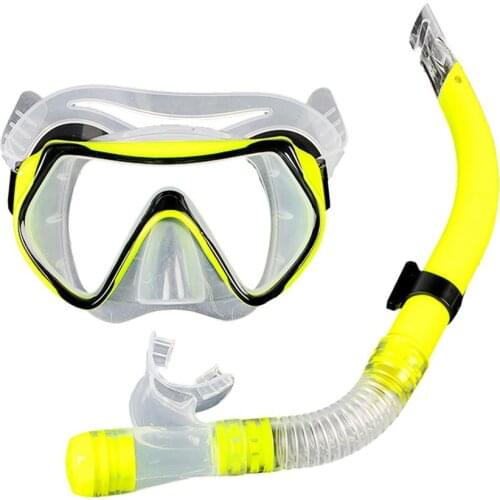 Adults Diving Mask Snorkel Set Snorkeling Mask Silicone Dry Top Snorkel Big Frame Lens