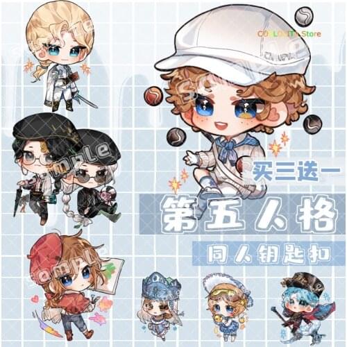 Anime Identity V Emily Dale Freddy Riley Acrylic Cute Keychain Cartoon Itabag School Bag Decor Pendant Keyrings Xmas Gifts
