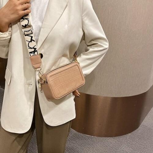 Mini Bags Women Leather Green Bag Wide Strap Leather Shoulder Bags Korean Style Girls Crossbody Bag Phone Purse