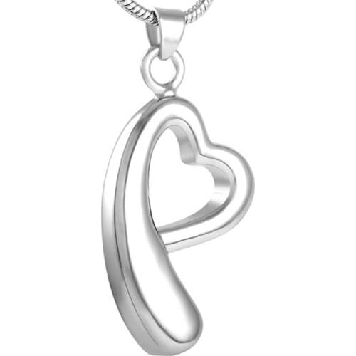 IJD8522 Fashion silk ribbon Heart Shape Cremation Urn Pendant Memorial Necklace Stainless Steel Women Keepsake Ashes Jewelry