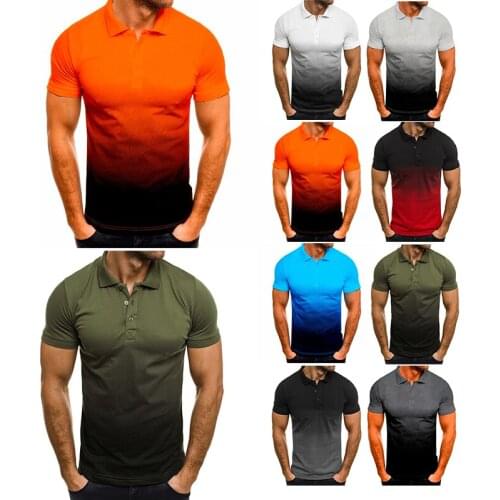 Men Short Sleeve 3D Print Sport Top Summer Breathable Casual Polo Shirts Bodybuilding Running t Shirts Business Fitness Shirts
