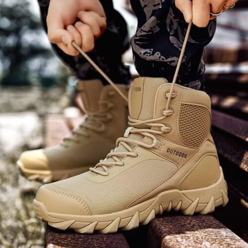 Brand Men Military Boots Outdoor Hiking boots Non-slip rubber Boots Tactical Desert Combat Boots Army Work Shoes Men Sneakerss54