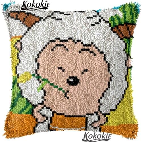 DIY carpet cushion embroidery yarn handmade cross stitch kits embroidery needlework sets latch hook rug canvas home decor