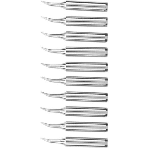 900M Solder Iron Tip 10Pcs Solder Iron Tip Brass Internal Heating Lead Free Soldering Iron Tools 900M‑ T‑ Bent I