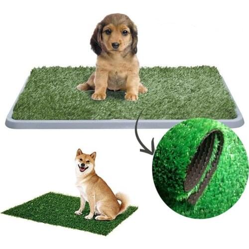 New Pet Dog Cat Toilet Litter Box Artificial Grass Mat Indoor Toilet Potty Trainer Grass Turf Pad Dog Cat Pet Supplies