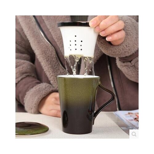 New design porcelain three-piece tea set with filter best Chinese Oolong or black tea maker tools quik cup