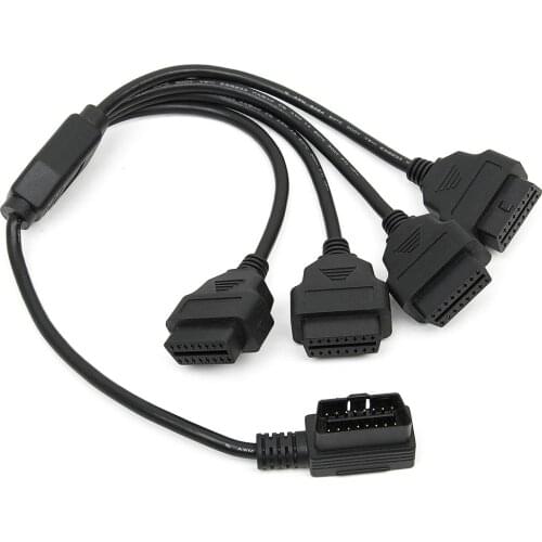 OBD2 male to 4 female 0.5m 16 pin full connected to OBD2 1/4 extension cable