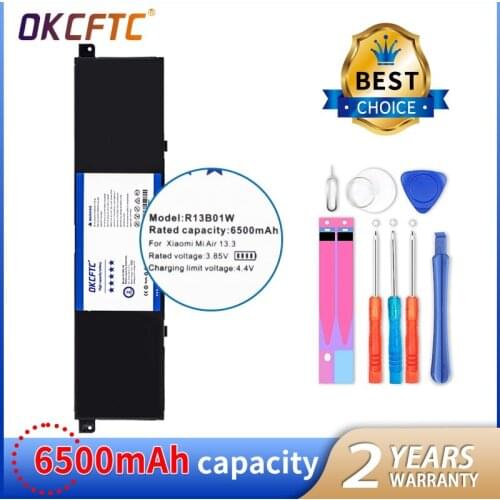 OKCFTC 7.6V 6500mAh New R13B01W R13B02W Laptop Battery For Xiaomi Mi Air 13.3" Series Tablet PC 39WH