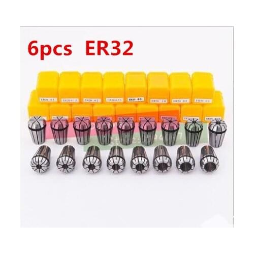 Free Shipping 6PCS for Choose ER ER32 Collet Chuck for Spindle Motor Engraving/Grinding/Milling/Boring/Drilling/Tapping